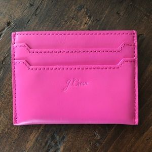 J. Crew Italian Leather Card Case - Pink